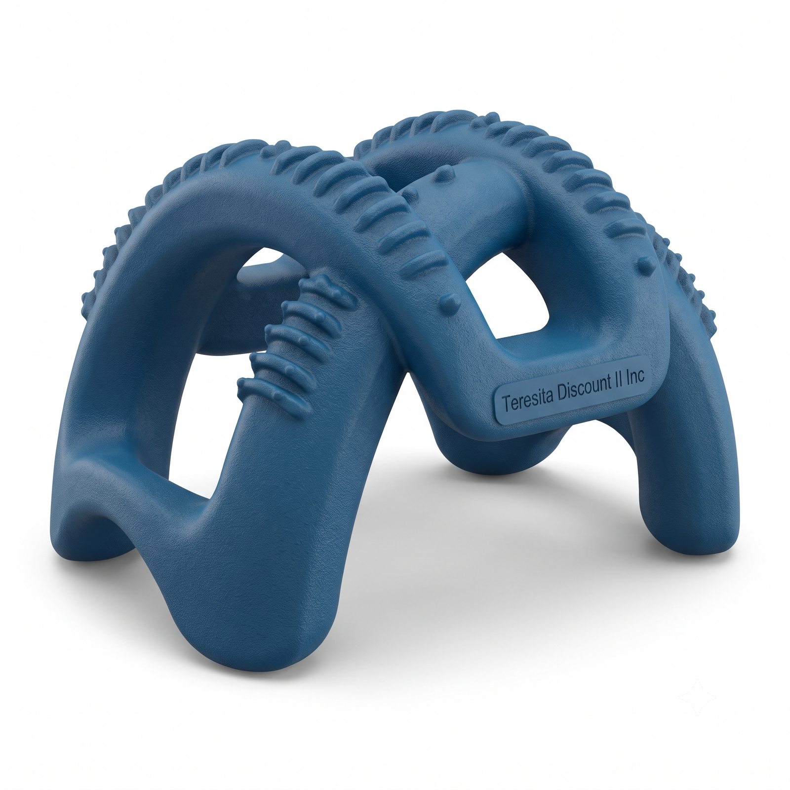 Teresita Discount II Inc Heavy-Duty Arched Rubber Dog Chew Toy - Blue
