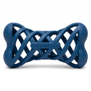 Teresita Discount II Inc Heavy-Duty Woven Rubber Dog Chew Toy & Teething Bone - Blue