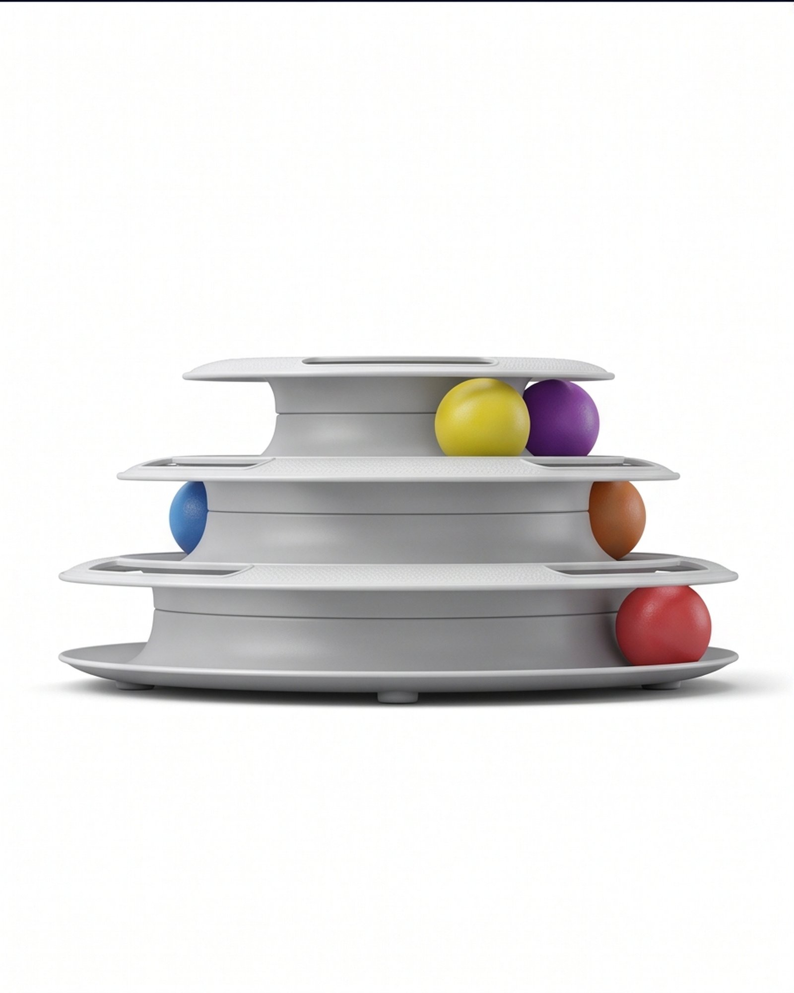 Teresita Discount II Inc Three-Tier Ball Track Dog Toy - Gray - Image 3