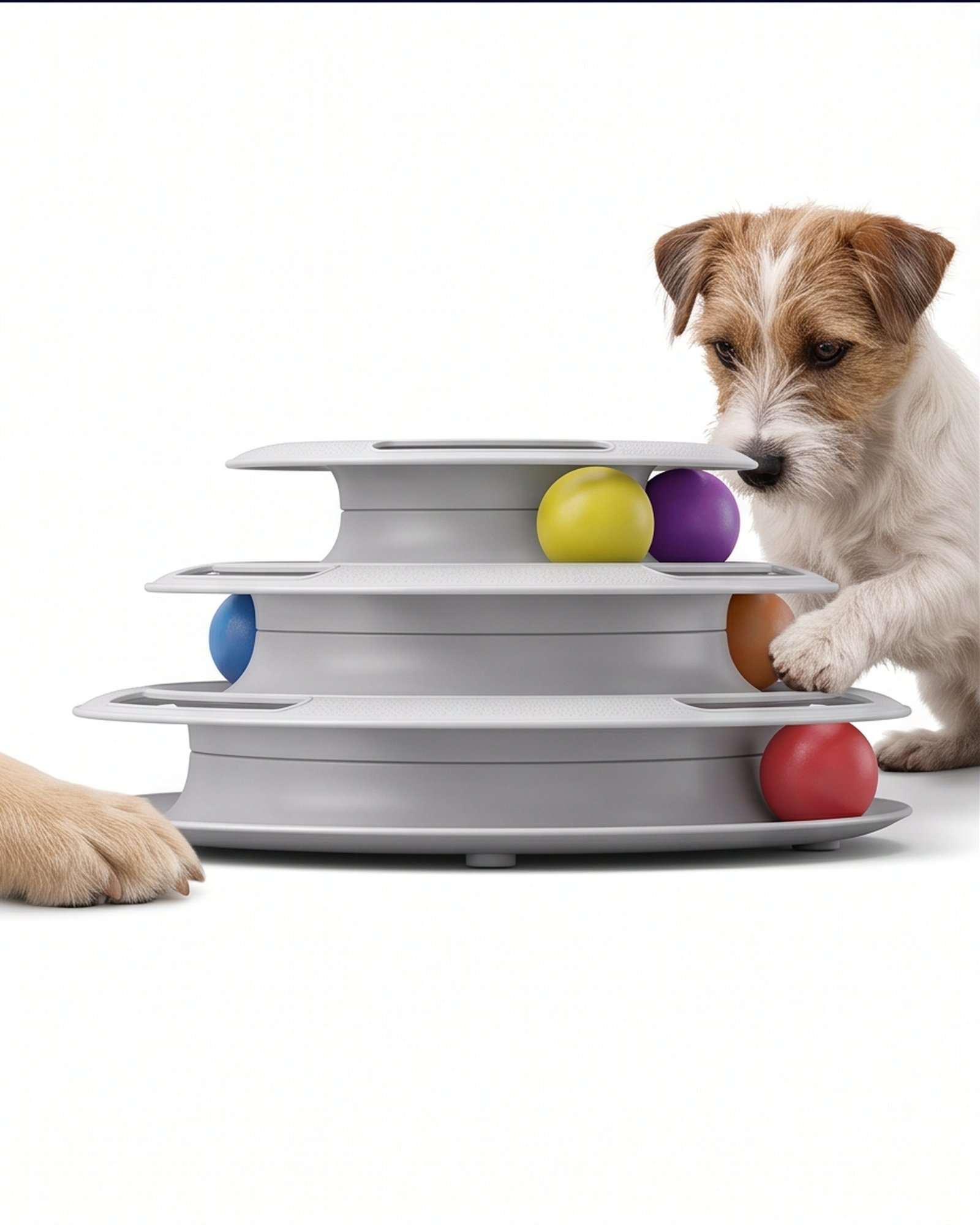 Teresita Discount II Inc Three-Tier Ball Track Dog Toy - Gray - Image 7