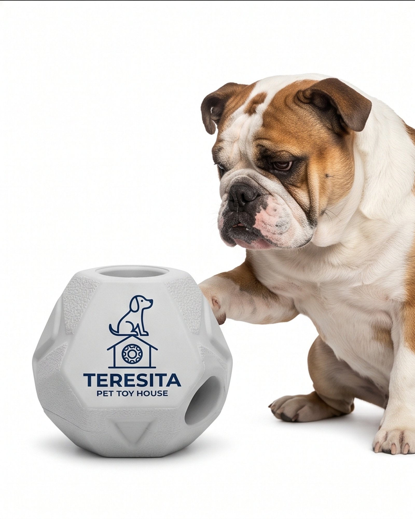 Teresita Discount II Inc Faceted Treat Dispensing Dog Ball - Gray - Image 8